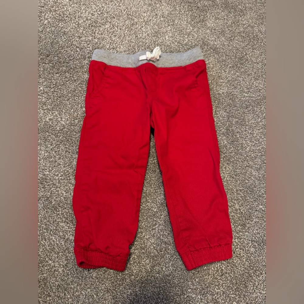 Toddler Boys 2T 2 Lightning Bug Red Chino Drawstring casual pants